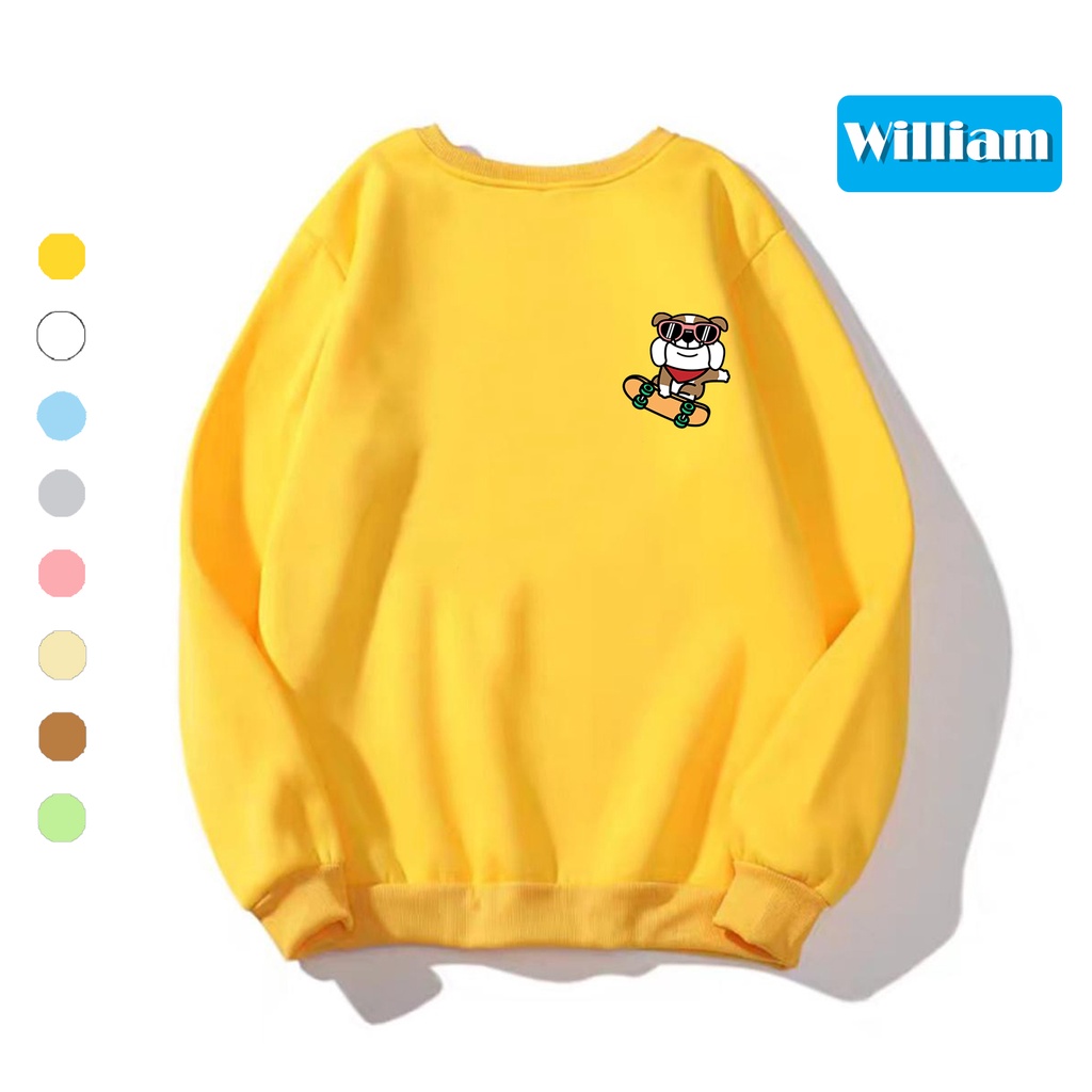 Áo sweater nam nữ in hình Cún cực xịn chất nỉ dày dặn, hợp làm áo cặp William - DS191