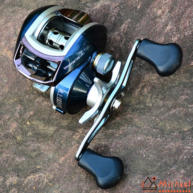 Fishing Reel 8:1:1 High Speed Radio Magnetic Brake Line Low-profile Bait Reel Spool Casting Fishing Reel