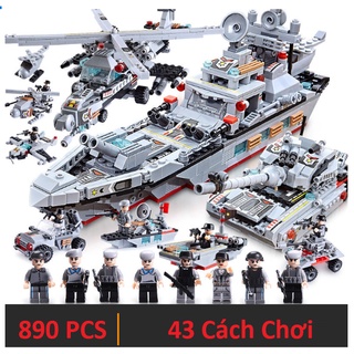 890 chi tiết- bộ đồ chơi lắp ráp tàu chiến hạm, chiến thuyền - đồ chơi lắp ráp tàu hải quân