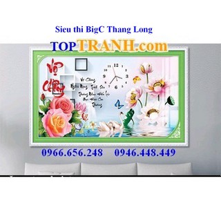 Tranh thêu chữ thập đồng hồ vợ chồng thiên nga 223117 chưa thêu