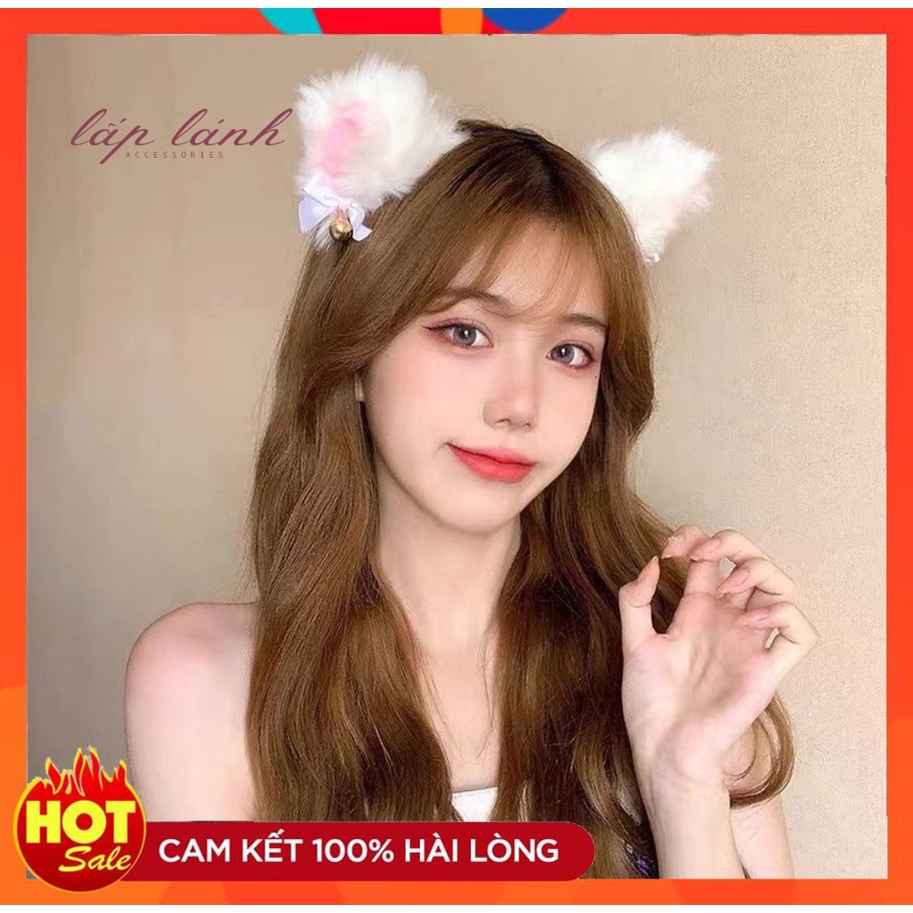 [CÓ SẴN] CÀI TÓC BĂNG ĐÔ HÌNH TAI MÈO CÁO ĐÍNH CHUÔNG LÔNG MỊN THỜI TRANG DỄ THƯƠNG PHONG CÁCH HÀN QUỐC 221BD004