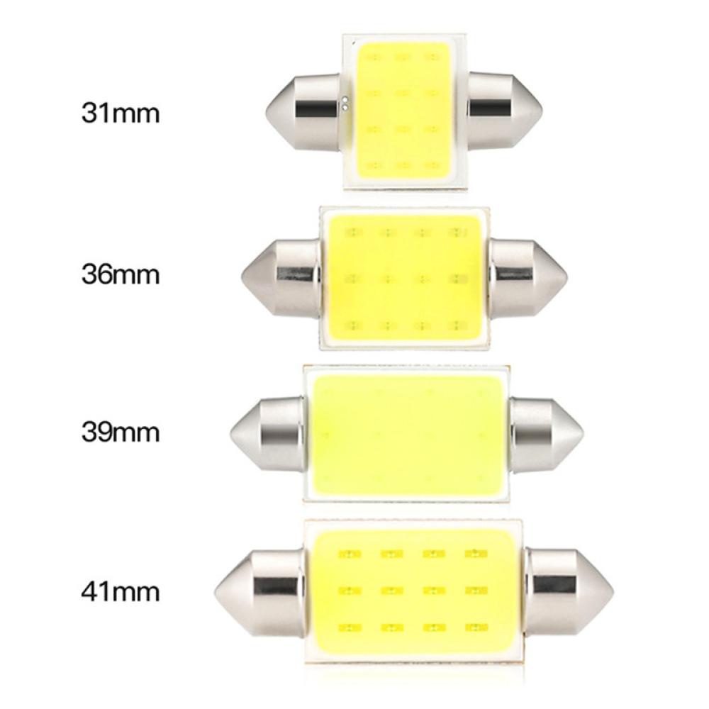 Set 10 Đèn LED COB C5W DC12V 31 / 36 / 39 / 41MM A6B5 Ánh Sáng Trắng Dành Cho Ô Tô