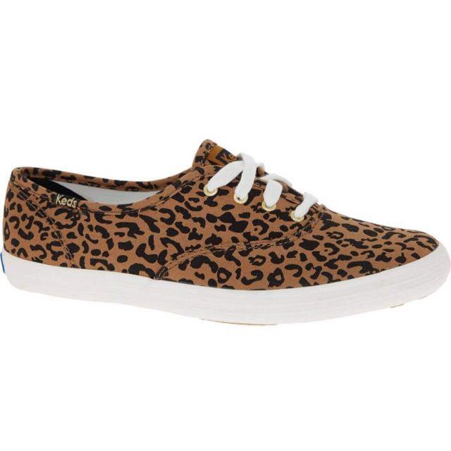 Giày vải canvas nữ Keds Champion họa tiết da beo