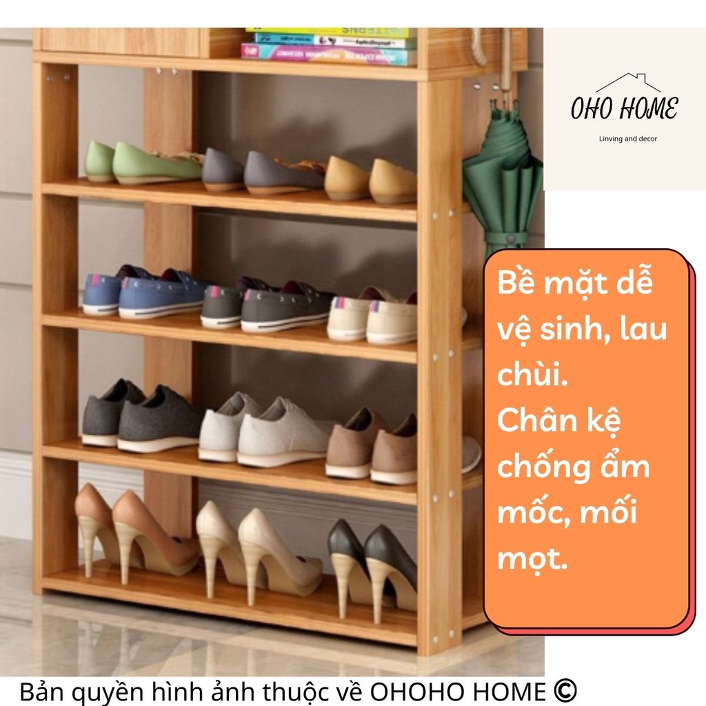 Kệ Giày Gỗ 5 tầng &quot;CÓ NGĂN KÉO&quot; Decor   - OHOHO HOME