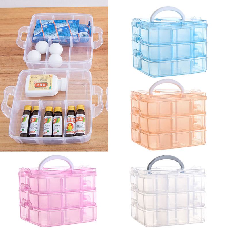 Khay Chia Ngăn Đựng Hạt / Móc Câu Cá Màu Xanh Dương / Hồng Tiện Dụng