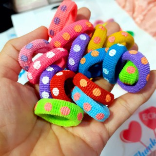 Túi 48 thun cột tóc màu chấm bi cho bé (cở 2.5cm)