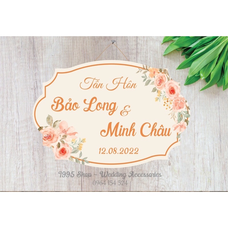 Bảng treo gia tiên đám cưới, bảng tên cô dâu chú rể