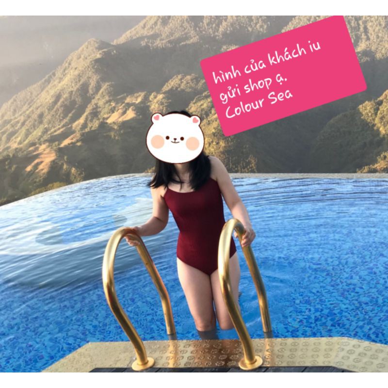 Bikini 1 mảnh cao cấp đỏ đô (Hàng Quãng Châu) | BigBuy360 - bigbuy360.vn