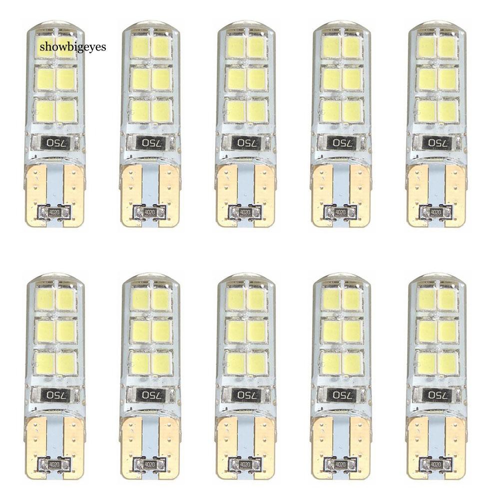 Bộ 10 bóng đèn T10 194 W5W COB 2835 SMD 12 bóng siêu sáng chuyên dùng cho xe hơi