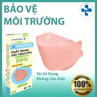 Khẩu Trang Cao Cấp KF94 Oxit Đồng VIETNAM MEDICAL - Tái Sử Dụng Không Cần Giặt - Diệt Virus Bám Trên Bề Mặt