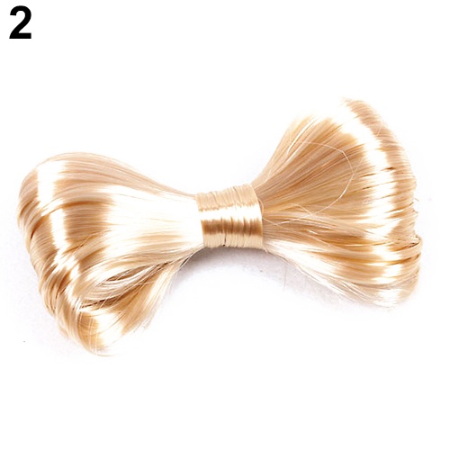 Kẹp tóc mỏ vịt thiết kế dạng tóc giả hình nơ độc đáo