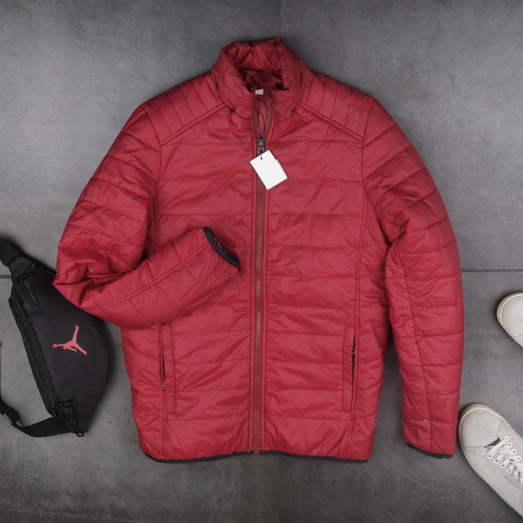 Áo khoác phao nam siêu nhẹ giá thanh lý màu xanh than -ghi- đỏ | BigBuy360 - bigbuy360.vn