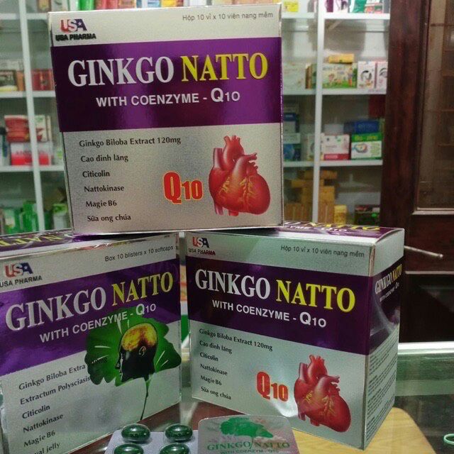 Viên bổ não Ginkgo Natto With coenzym Q10 Tím (hộp 100 viên)