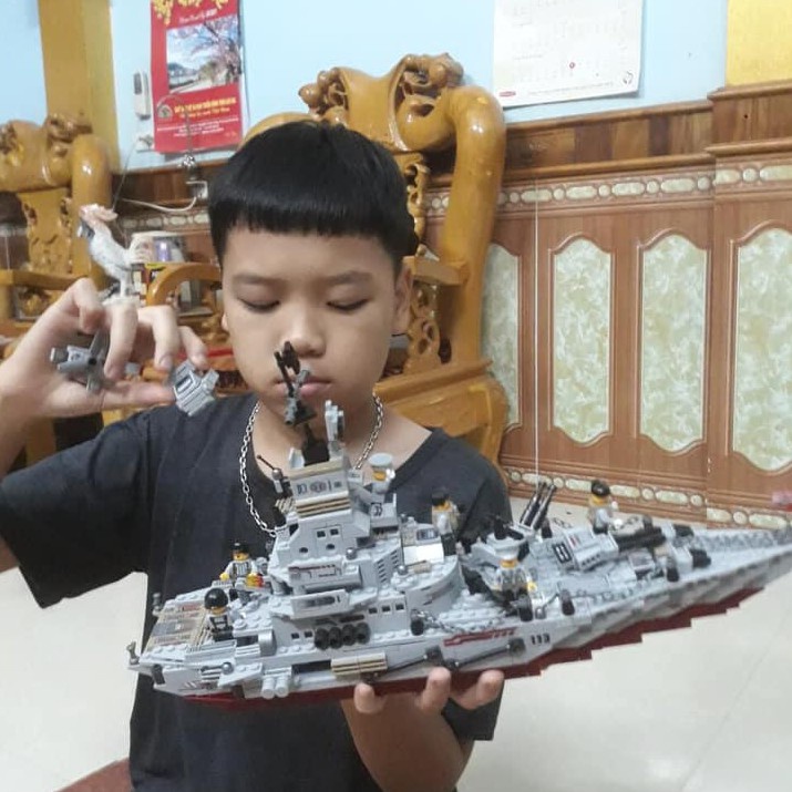 [1005 Chi Tiết] Bộ đồ chơi lắp ráp xếp hình Lego Tàu Chiến Hạm, Lego Thuyền bảo vệ bờ biển