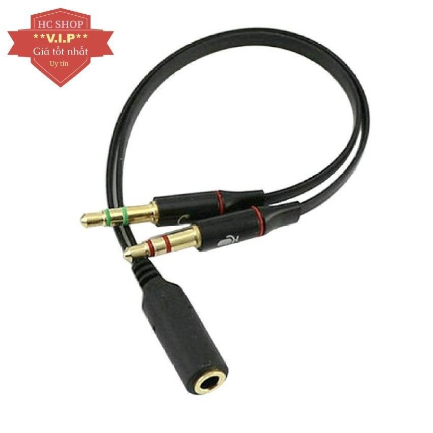 Dây gộp audio và mic mạ vàng dây dẹt cáp gộp âm thanh