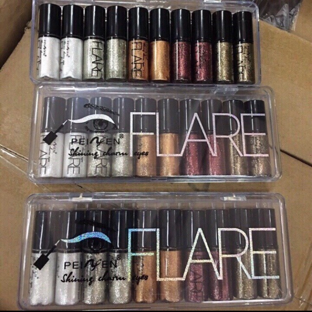 Nhũ mắt kim tuyến flare vỉ 10 cây giá 99