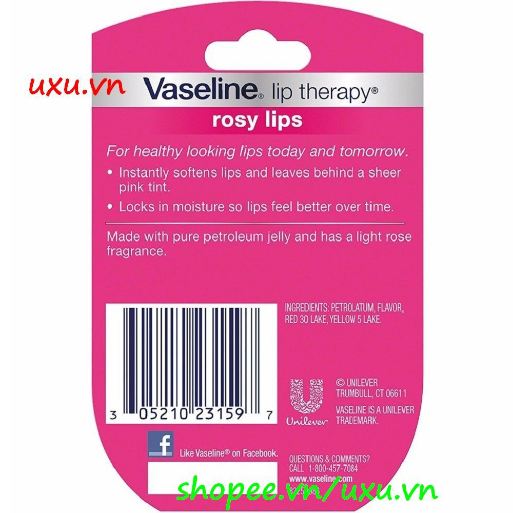 Sáp Dưỡng Môi 7G Vaseline Lip Therapy Rosy Lips Có Màu, Với uxu.vn Tất Cả Là Chính Hãng. | BigBuy360 - bigbuy360.vn