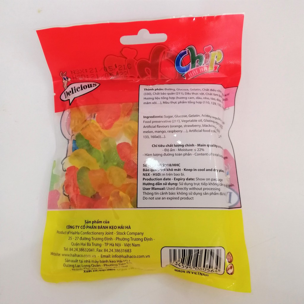 Kẹo Dẻo Chip Hải Hà Jelly Hương Trái Cây (Gói 100g)