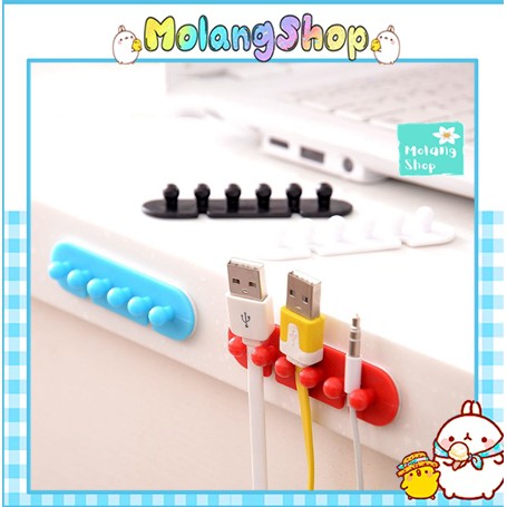 Set 2 kẹp giữ cố định dây cáp sạc USB đa năng tiện dụng