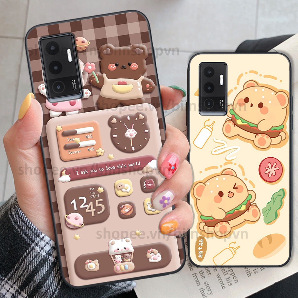 Ốp Vivo V23e in hình gấu chocolate kẹo ngọt siêu đẹp siêu xinh