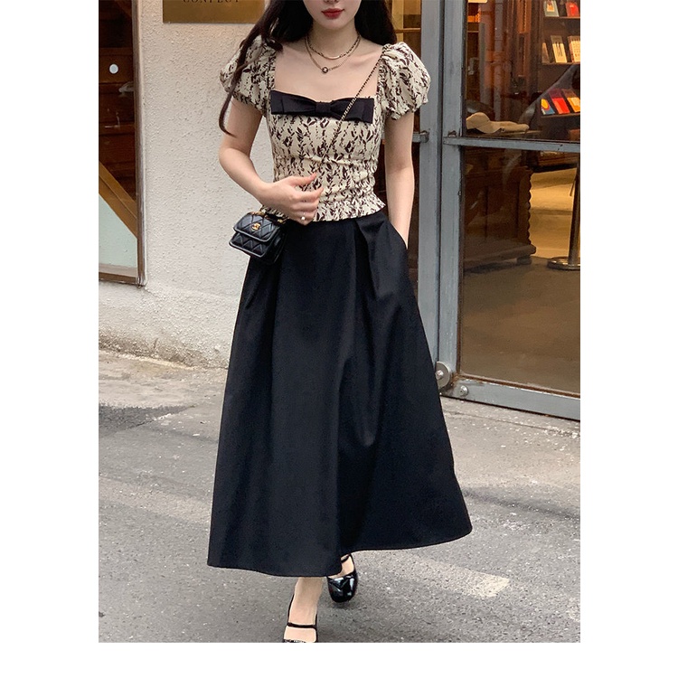 Áo Sơ Mi Ngắn Tay Đính Nơ Họa Tiết Hoa Phong Cách Pháp Mẫu Mới 2022 Thời Trang Mùa Hè Cho Nữ