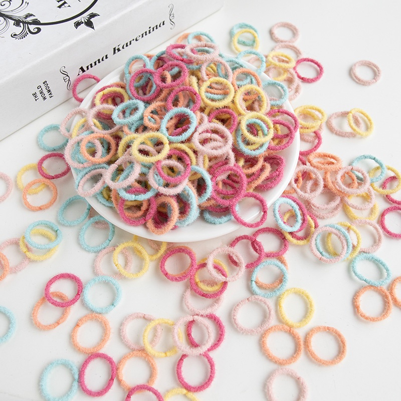 Set 100 Dây Chun Buộc Tóc 2.5CM Nhiều Màu Sắc Xinh Xắn Dành Cho Bé Gái