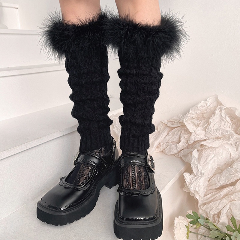 Youyo Vớ Dệt Kim Giữ Ấm Chân Mùa Đông Kẻ Sọc Phong Cách JK Thời Trang Cho Nữ St