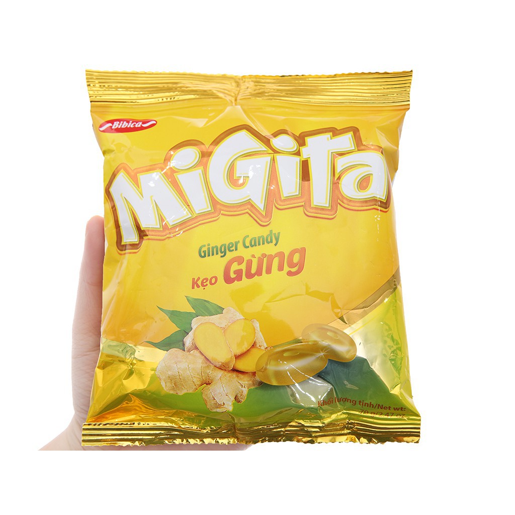2 Gói Kẹo Gừng / Quế Migita 70G