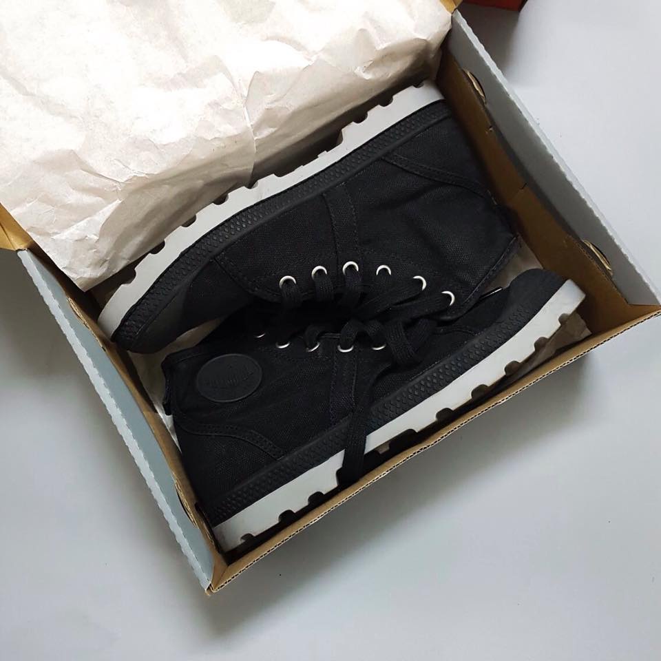 GIÀY PALLADIUM ĐEN XÁM 2HAND CHUẨN AUTH LIKE NEW 99%