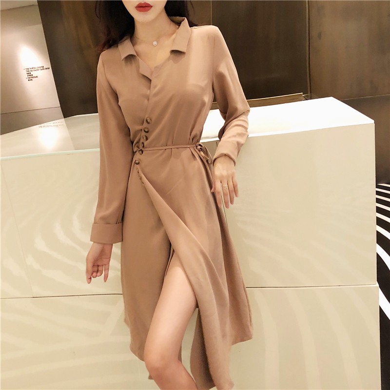 ORDER Đầm sơ mi voan lụa xéo tà (ẢNH THẬT Ở CUỐI)