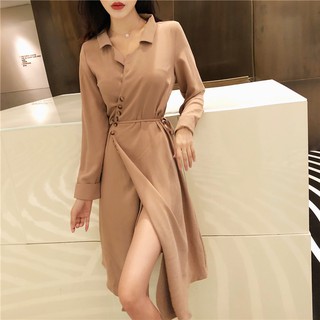 ORDER Đầm sơ mi voan lụa xéo tà (ẢNH THẬT Ở CUỐI)