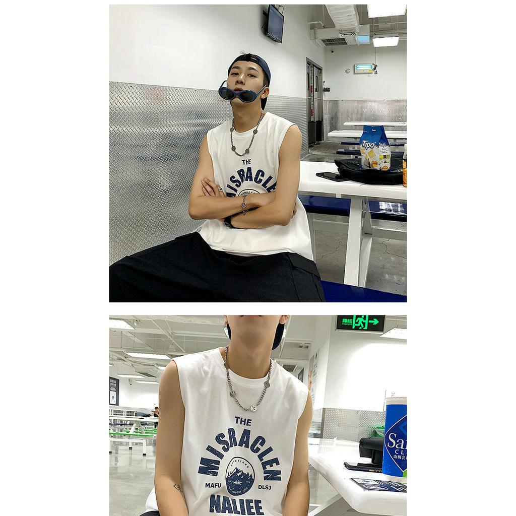 Áo Thun Thể Thao Sát Nách Dáng Rộng Phong Cách Hip-Hop Năng Động Cho Nam