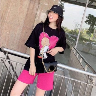 Đồ bộ nữ mặc nhà, set ngố nữ mẫu hot nhất chất thun lạnh thoáng mát freesize dưới 65kg