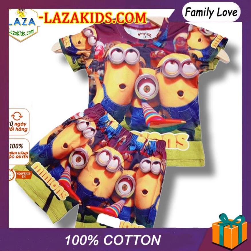 Đồ bộ bé trai THUN LANH LOAI 1 - Hoạt hình 3D minion thun lạnh 4 chiều