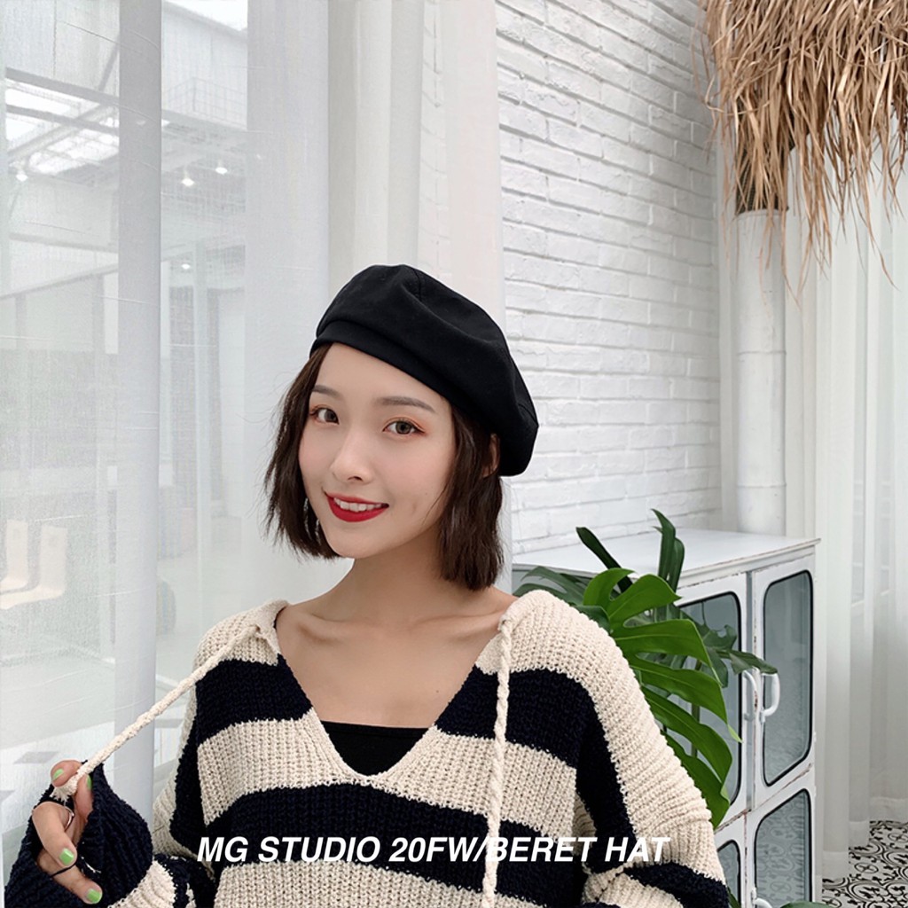 Mũ beret màu trơn MG STUDIO phong cách thời trang chất lượng cao