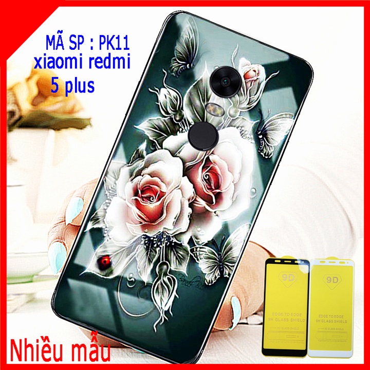 Combo Ốp lưng Kính 3D Xiaomi Redmi 5 Plus Sang trọng (TẶNG KÈM 1 kính cường lực full màn hình )
