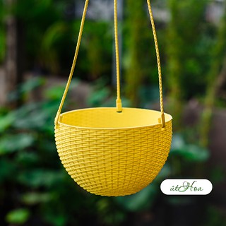 Chậu treo mây Lớn (19x13 cm) trồng hoa treo mẫu mã đẹp, màu sắc tươi sáng