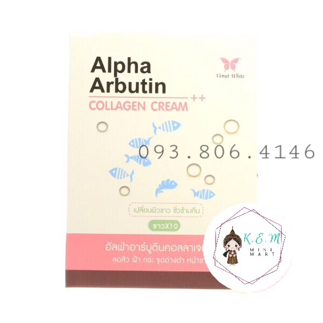 Set Bộ Dưỡng Trắng Da ALPHA ARBUTIN Collagen Cream Dành Cho Da Mặt - Thái Lan