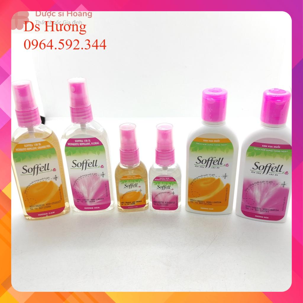 Kem và Xịt Chống Muỗi Soffell - Hương Hoa & Hương Cam