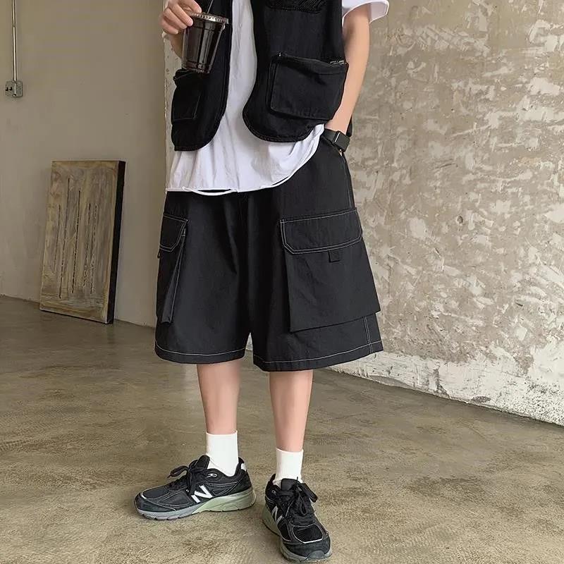 Quần short nam kaki Bigsize Quần đùi dáng suông ngố túi hộp cạp chun lưng thun đen mùa hè Phong cách Hàn Quốc Thời Trang cao cấp đẹp