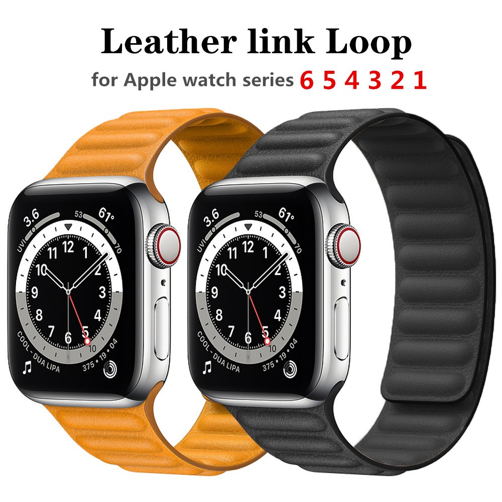 Dây Đeo Bằng Da Khóa Kim Loại 44mm 40mm Cho Đồng Hồ Thông Minh apple Watch Series 6 Se 5 4 3 2 1 42mm 38mm