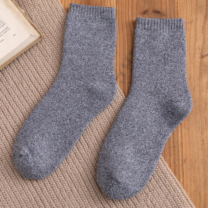 Tất Len Giả Dày Giữ Ấm Màu Sắc Đơn Giản Cho Nam
