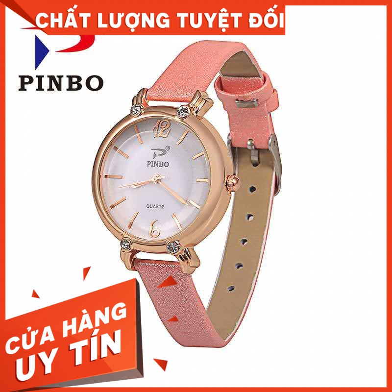 (Sỉ IB)Đồng hồ Thời trang Nữ PinPo Dây da Mẫu 2020 Phong cách Hàn quốc-Mặt kính chắc chắnNội địa trung