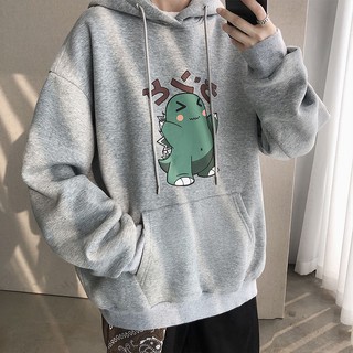 ÁO HOODIE NAM KHỦNG LONG 2 MÀU ĐEN XÁM