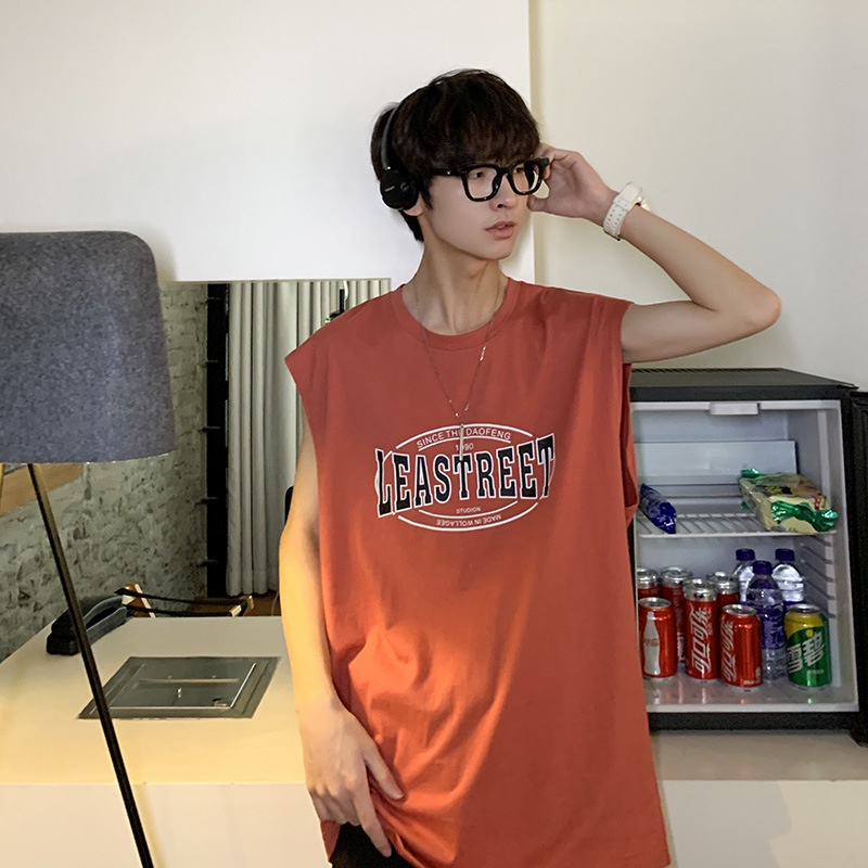 Áo Thun cotton Dáng Rộng Sát Nách Phong Cách hip hop FURILINE MEN144 Cho Nam