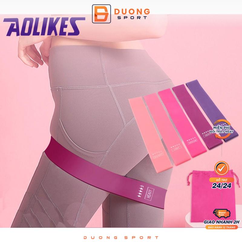 Bộ 5 Dây Miniband Aolikes Hồng Dây Cao Su Miniband Tập Chân Mông, Phụ Kiện Tập Gym