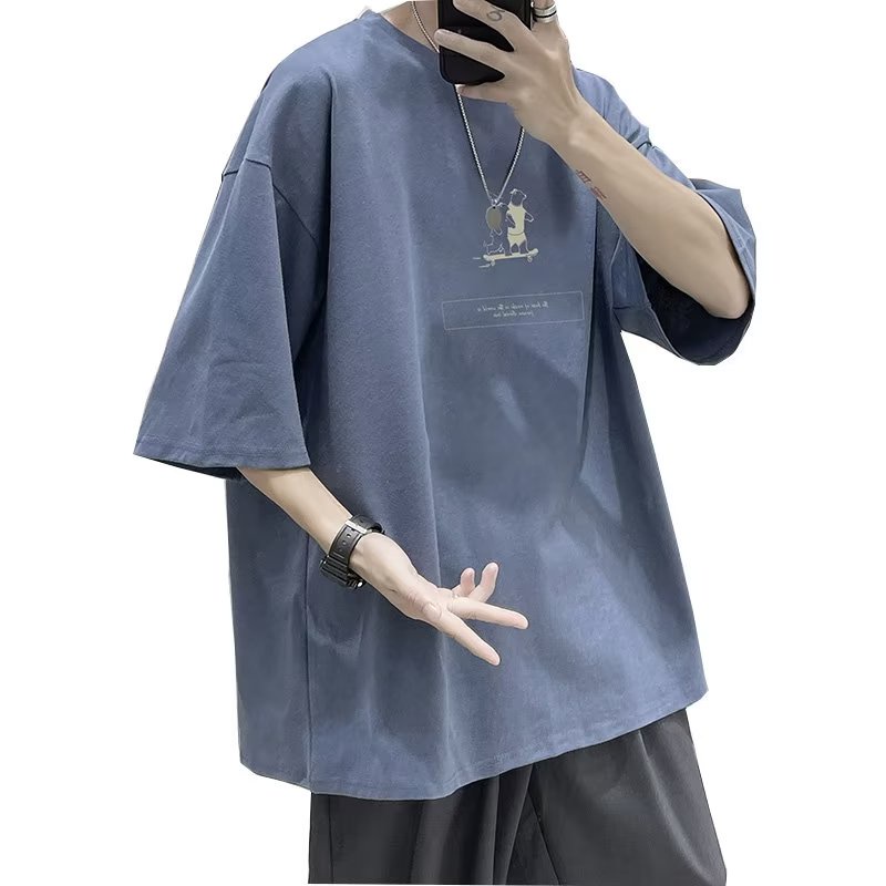 Áo Thun Dáng Rộng In Họa Tiết Hoạt Hình Phong Cách Hồng Kông Thời Trang Cho Nam Và Nữ [M-8XL]