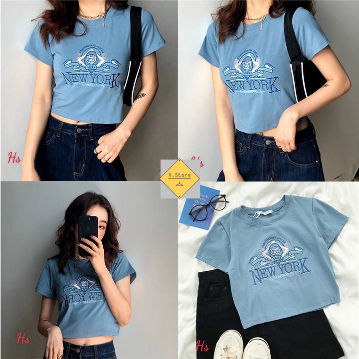 Áo Croptop New York Unisex - Áo Croptop Dáng Ôm Có Ảnh Thật Tự Chụp + Đánh Giá X.Store