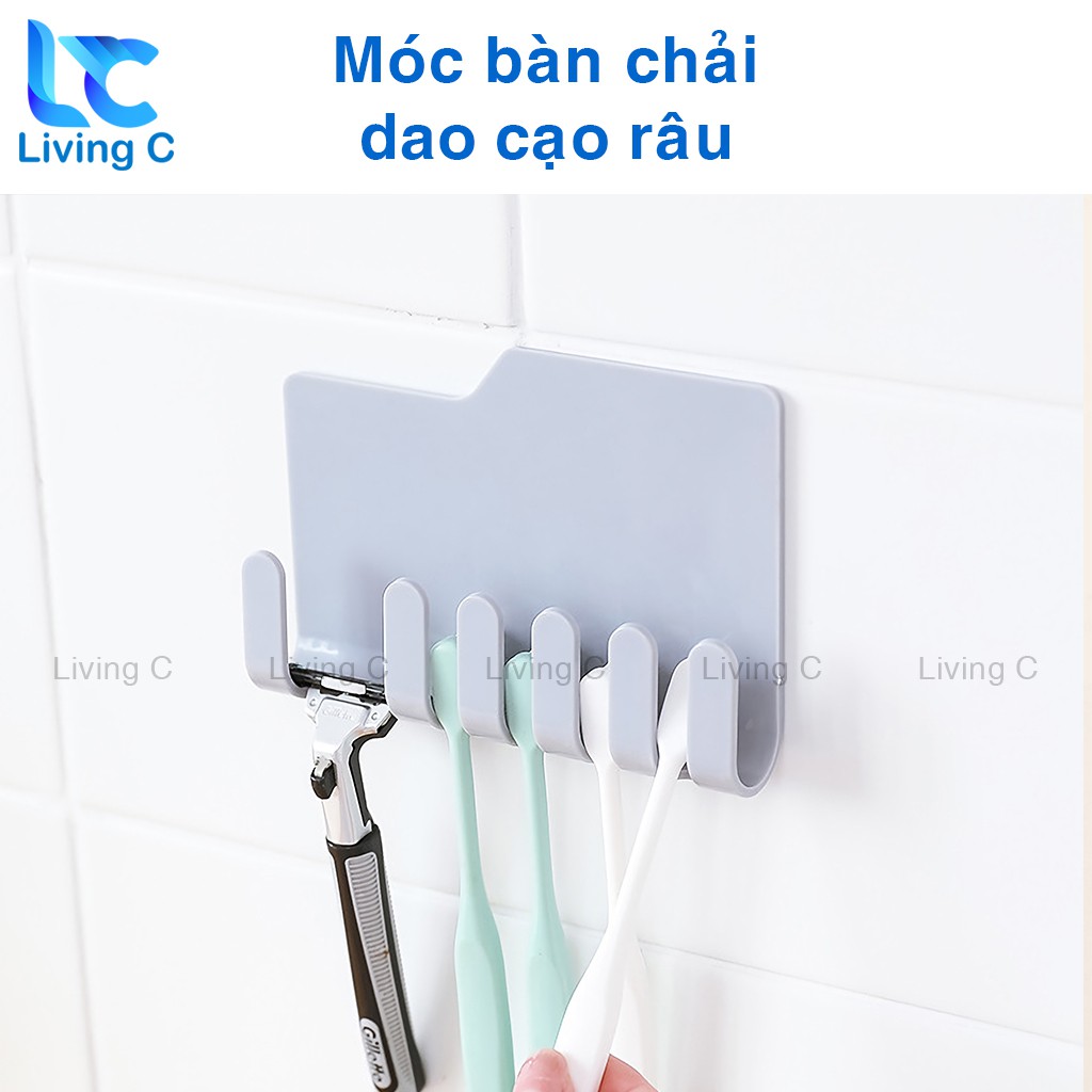 Móc bàn chải đánh răng Living C, giá bàn chải đánh răng dụng nhà tắm dán tường _MBC