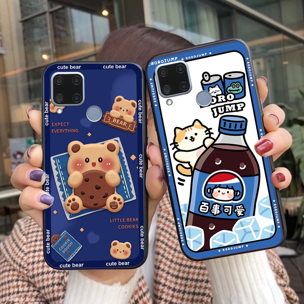 Ốp lưng Realme C15 in hình 3D GẤU cute be@r, soda, happy day cực hot ,thời thượng